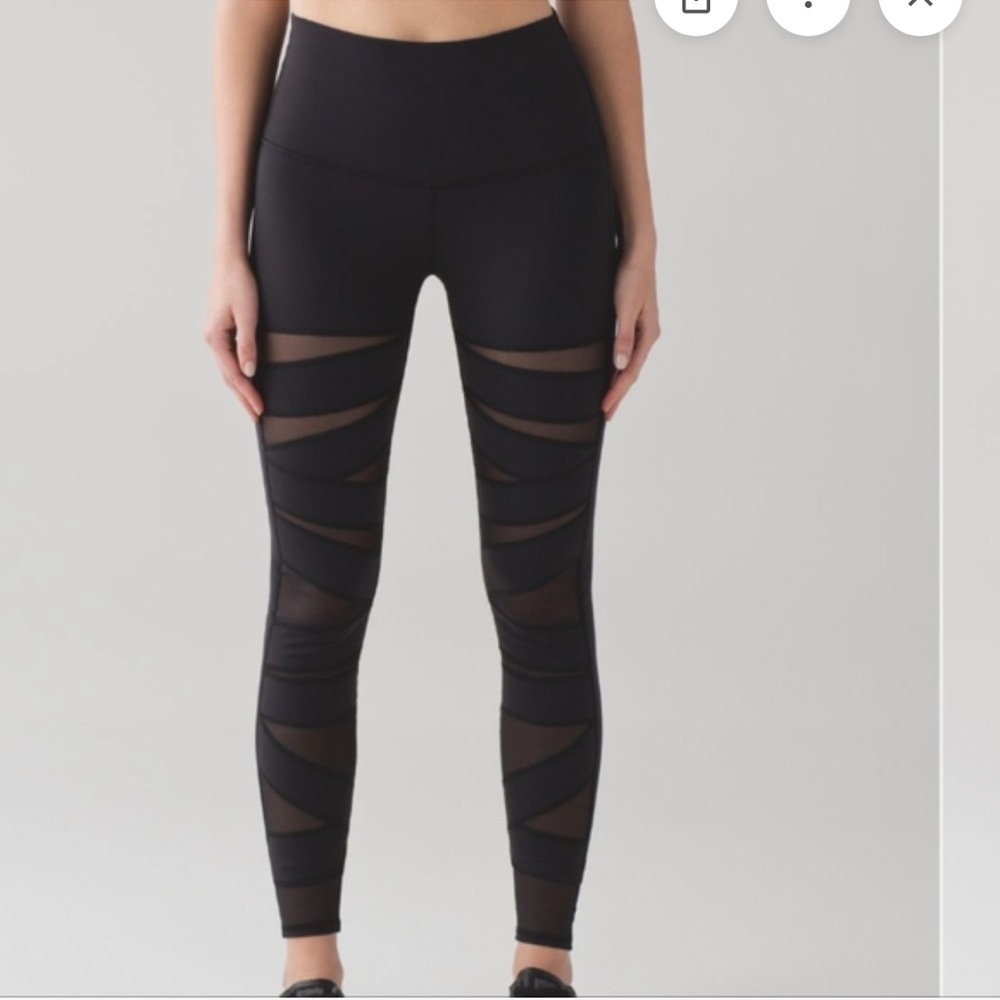 lululemon athletica Black Mesh Panel Leggings